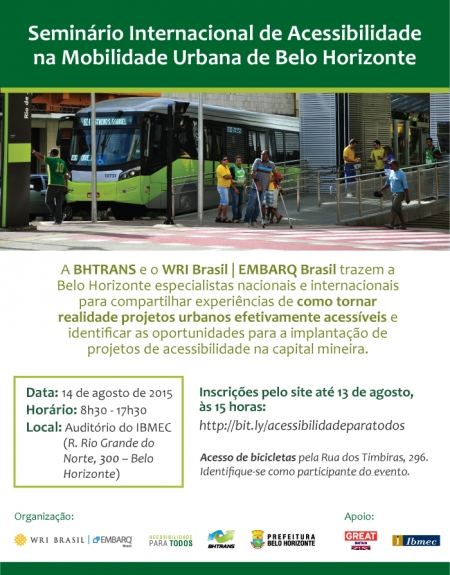 SEMINÁRIO INTERNACIONAL DE ACESSIBILIDADE NA MODALIDADE URBANA DE BELO HORIZONTE